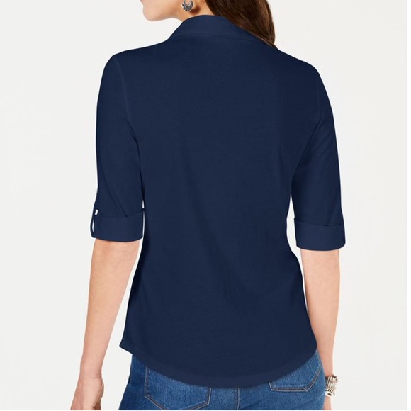 Style & Co Navy Utility Shirt Sizes Medium & Large - Picture 2 of 6